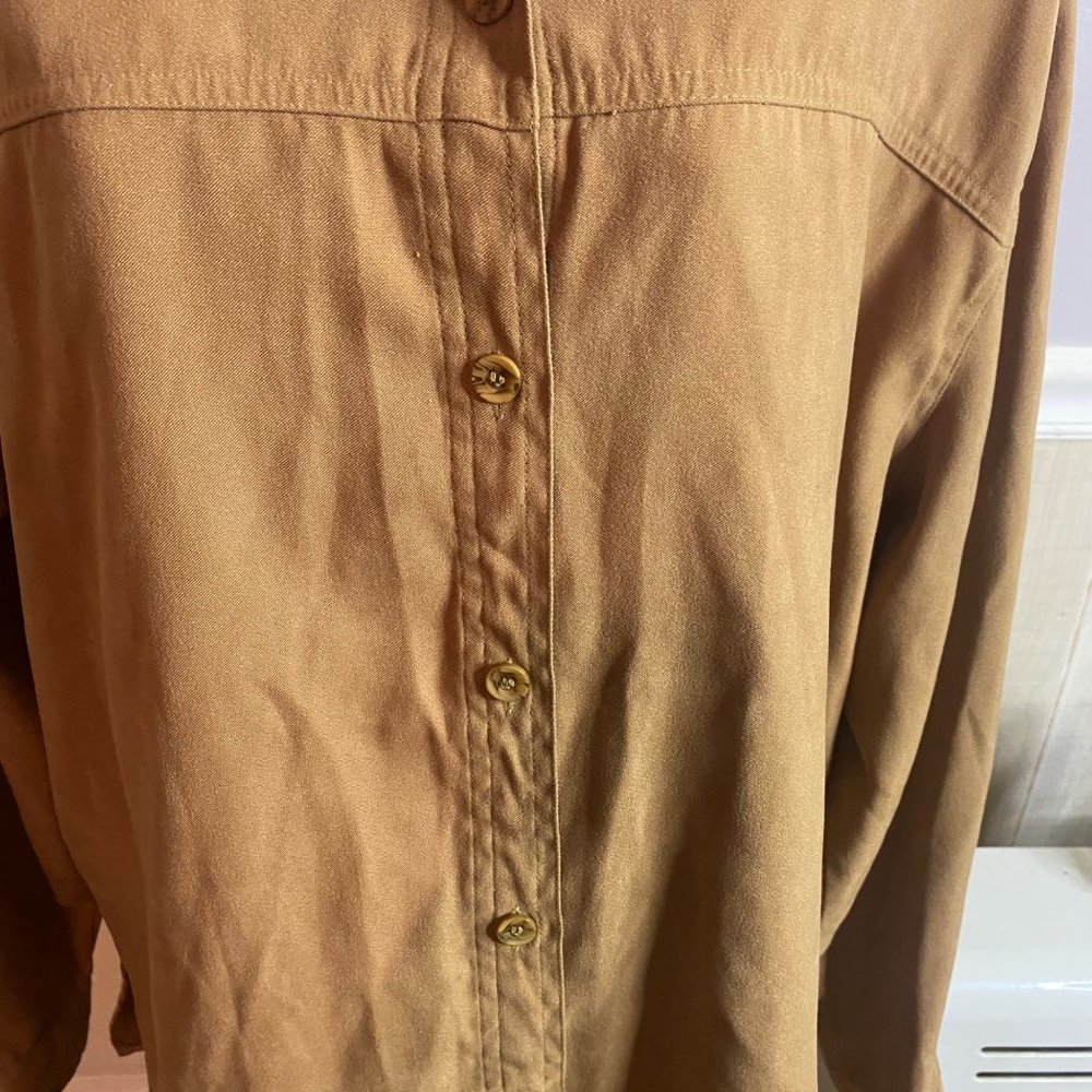 Joanna Button Front Brown Jacket Size Xl Fall Har… - image 6